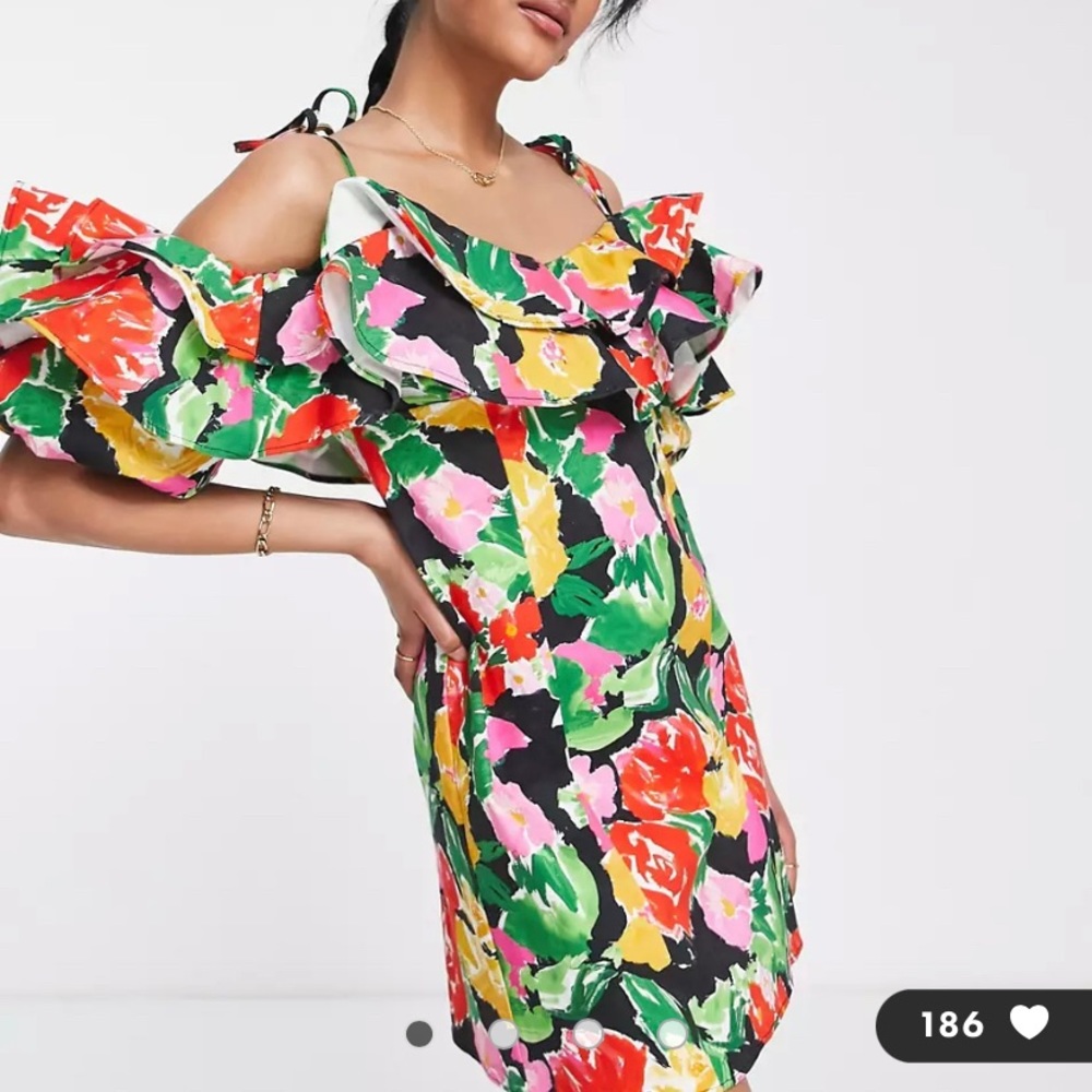 Topshop Floral Mini Dress - Picture 3 of 5